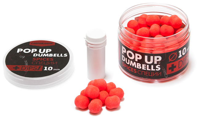 Бойлы 10мм плавающие DUMBELLS СПЕЦИИ+дип (Карпомания), аромат специи, 60г