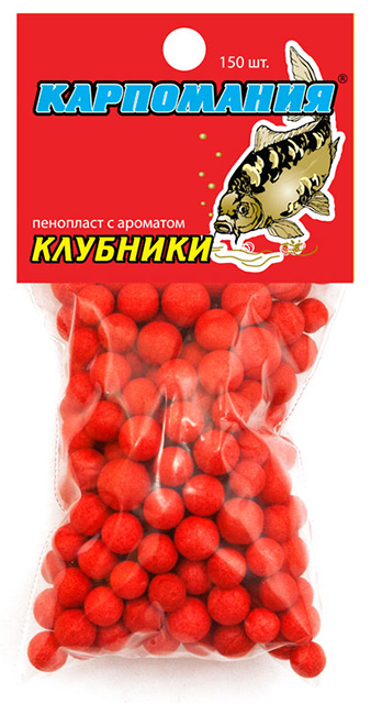 Пенопласт (Карпомания), аромат клубника, 4-6мм, 150шт